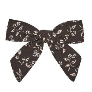 Rylee + Cru Girls Bow Hair Clip Dark Floral Black | 4” wide